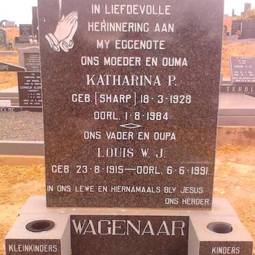 WAGENAAR Louis W.J. 1915-1991 &amp; Katharina P. SHARP 1928-1984