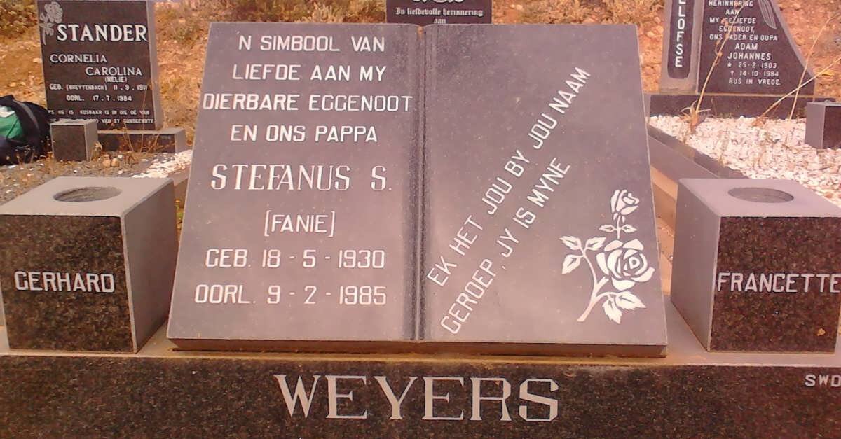 WEYERS Stefanus S. 1930-1985