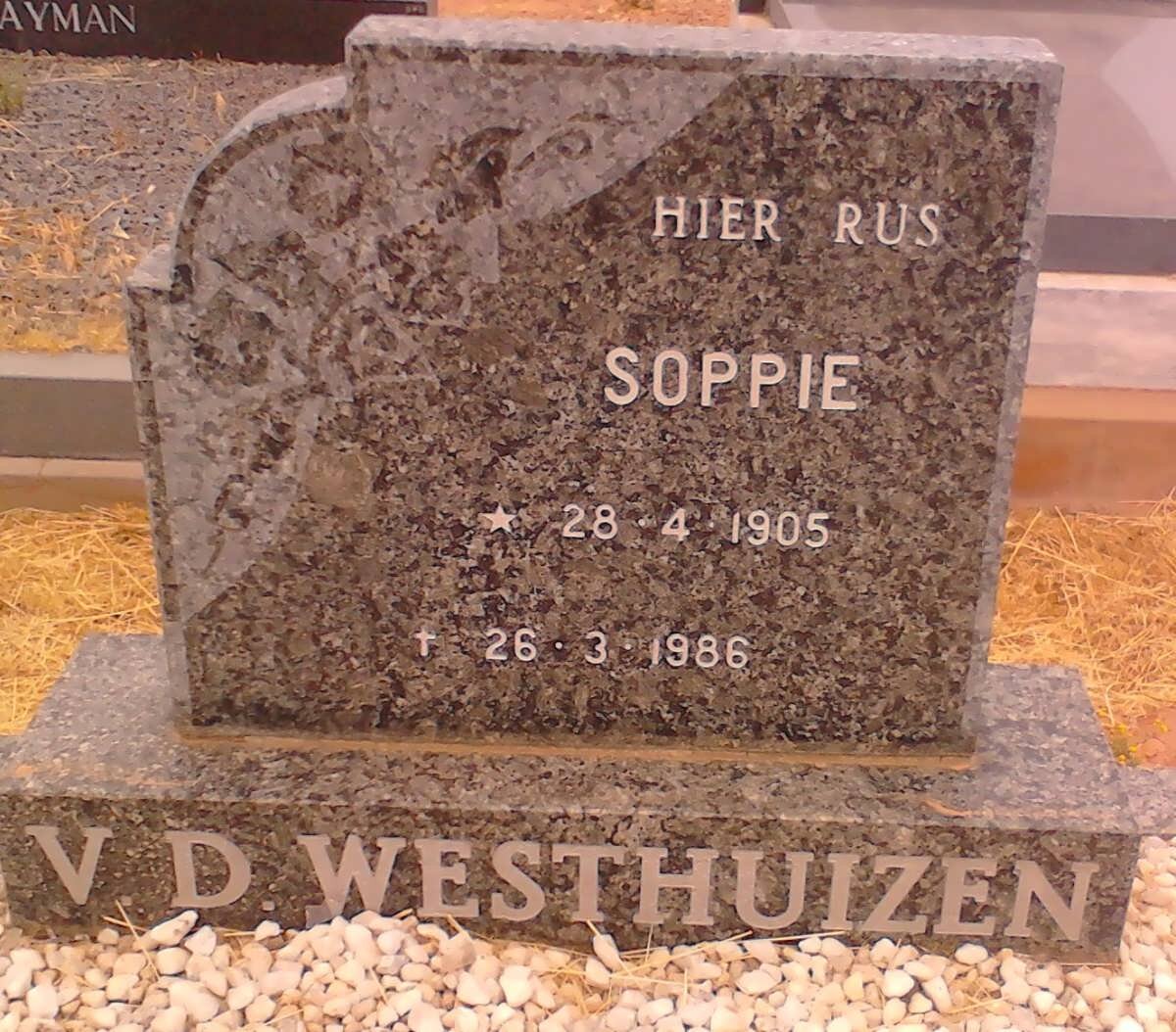 WESTHUIZEN Soppie 1905-1986