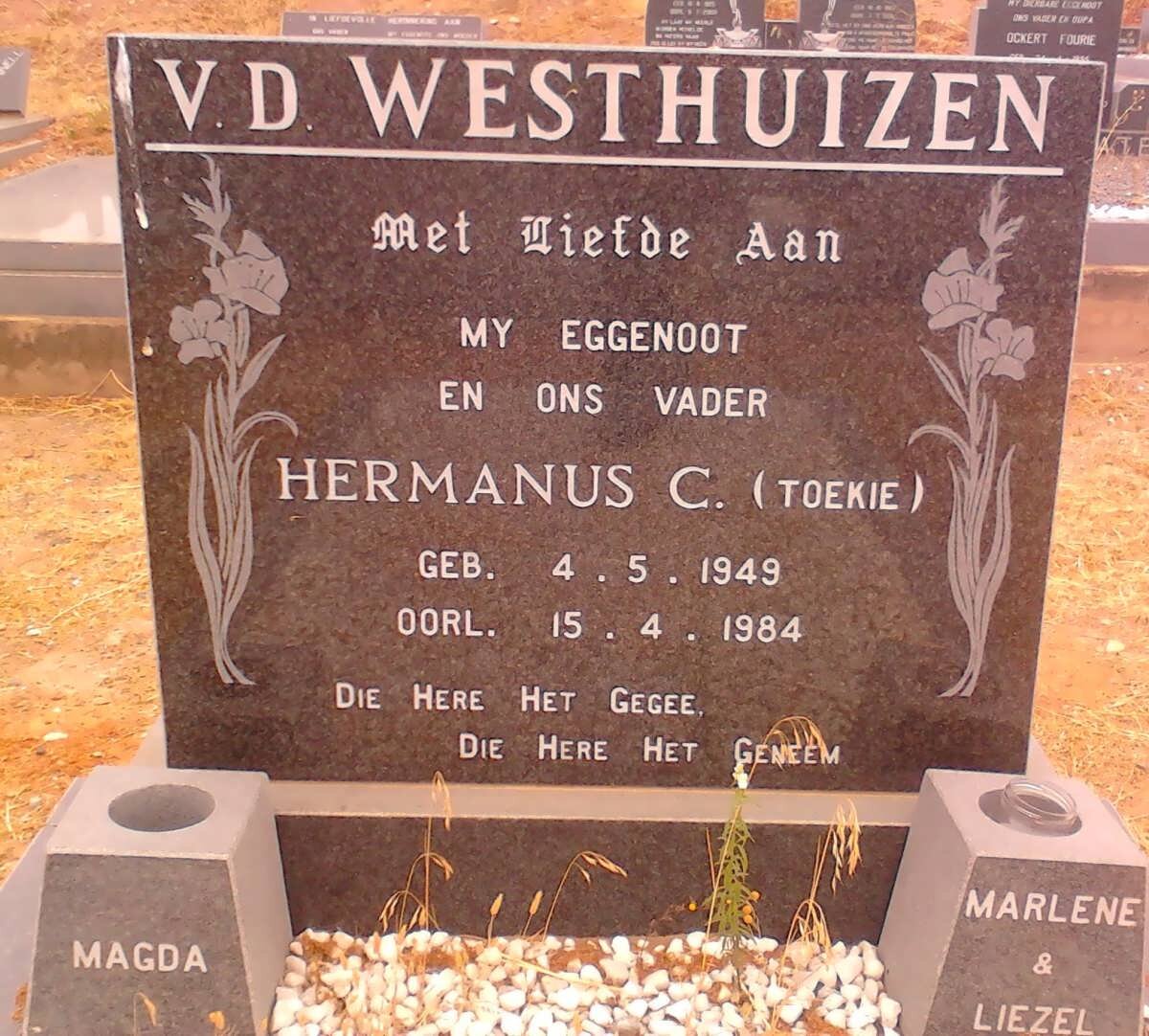 WESTHUIZEN Hermanus C., v.d. 1949-1984
