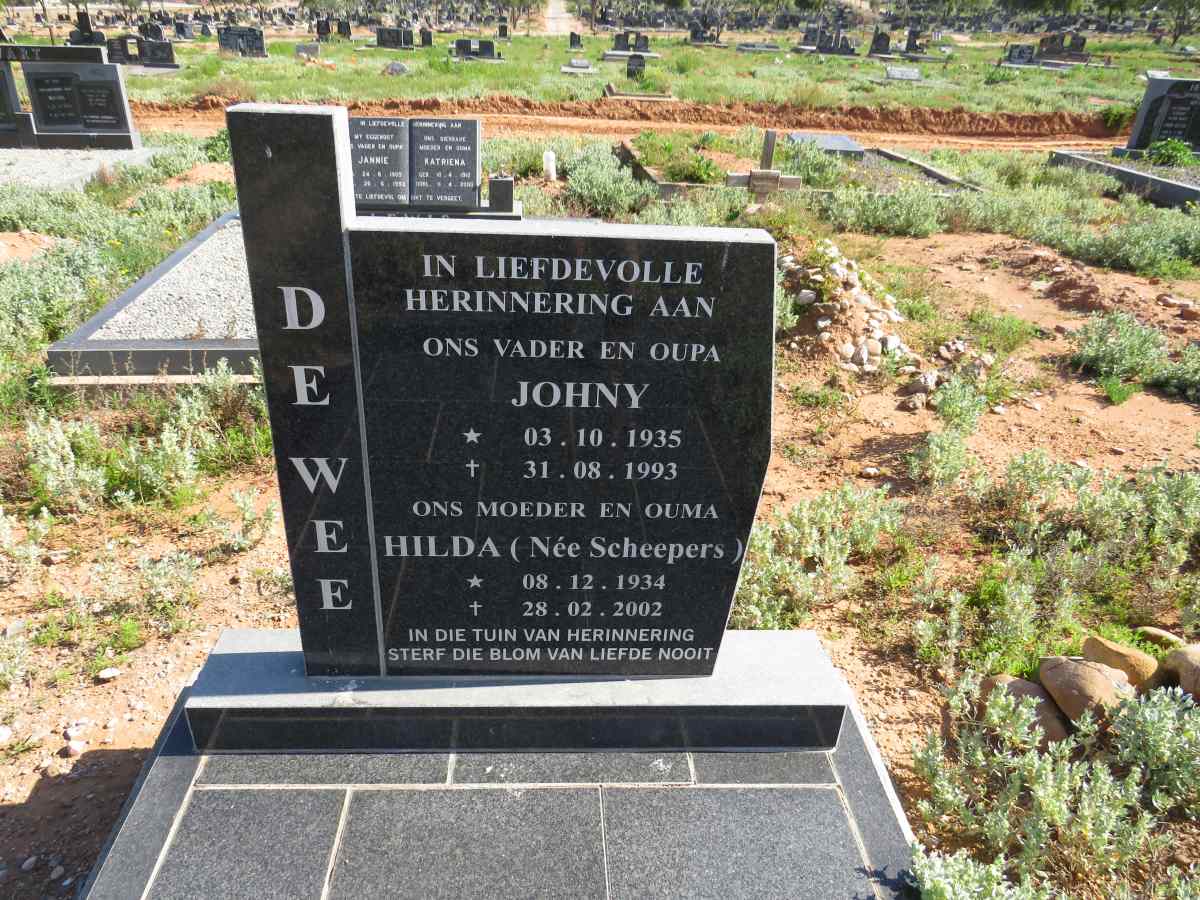 WEE Johny, de 1935-1993 & Hilda SCHEEPERS 1934-2002