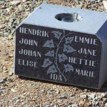 Hendrik, John, Johan, Elise, Emmie, Jane, Hettie, Marie &amp; Ida