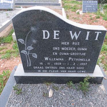 WIT Willemina Petronella, de 1909-1997