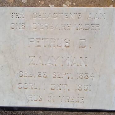 ZAAYMAN Petrus D. 1884-1951