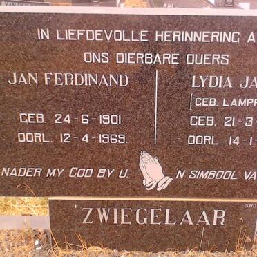 ZWIEGELAAR Jan Ferdinand 1901-1969 &amp; Lydia Jacoba 1906-1979