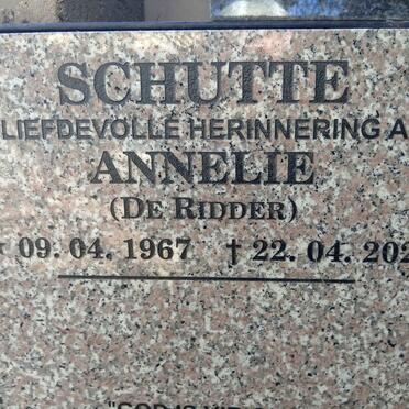SCHUTTE Annelie nee DE RIDDER 1967-2020