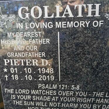 GOLIATH Pieter D. 1948-2019