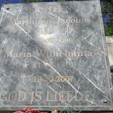 EKSTEEN Marthinus Jacobus 1909-2000 & Maria Wilhelmina 1914-2007