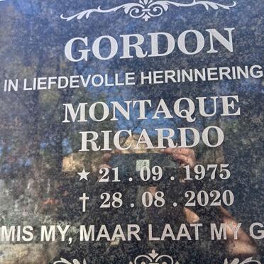GORDON Montaque Ricardo 1975-2020