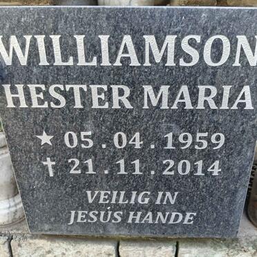 WILLIAMSON Hester Maria 1959-2014
