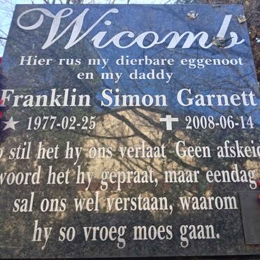 WICOMB Franklin Simon Garnett 1977-2008