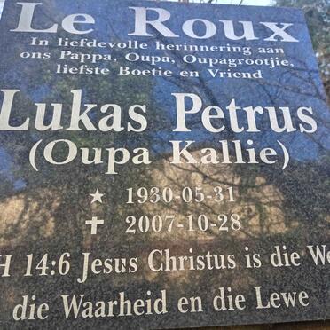 ROUX Lukas Petrus, le 1930-2007