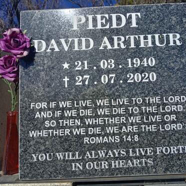 PIEDT David Arthur 1940-2020