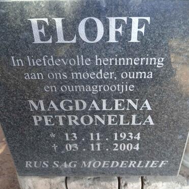 ELOFF Magdalena Petronella 1934-2004
