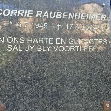 RAUBENHEIMER Corrie 1945-2002