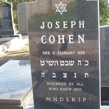 COHEN Joseph  -1959