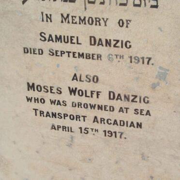DANZIG Samuel  -1917 :: DANZIG Moses Wolff  -1917