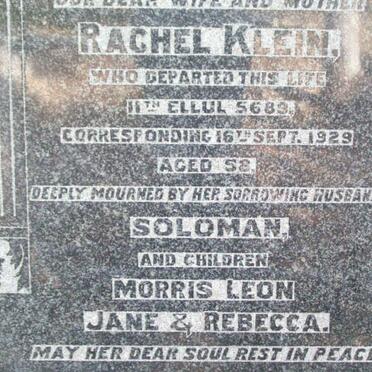 KLEIN Rachel   -1929 