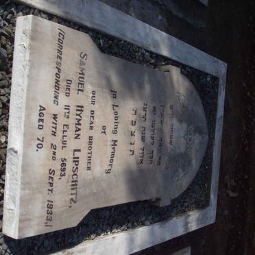 LIPSCHITZ Samuel Hyman  -1933 