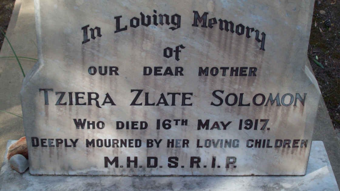 SOLOMON Tziera Zlate  -1917