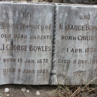 BOWLES J. George 1872-1953 &amp; H. Maude 1878-1953