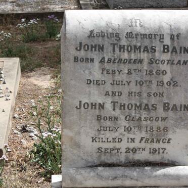 BAIN John Thomas 1860-1902 :: BAIN John Thomas 1886-1917