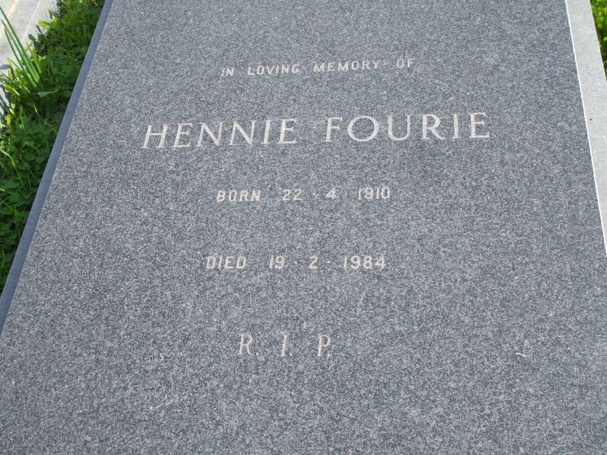 FOURIE Hennie 1910-1984