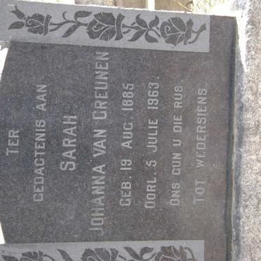 GREUNEN Sarah Johanna, van 1885-1963
