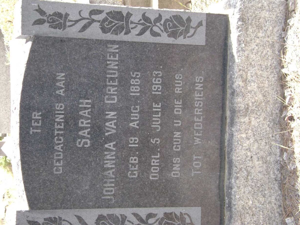 GREUNEN Sarah Johanna, van 1885-1963