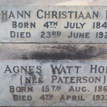 HOPS Johann Christiaan 1849-1923 &amp; Agnes Watt PATERSON 1862-1933
