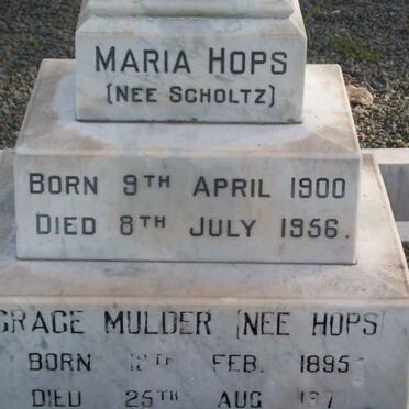 MULDER Grace nee HOPS 1895-197? :: HOPS Maria nee SCHOLTZ 1900-1956