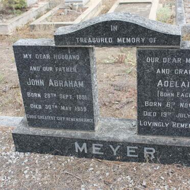MEYER John Abraham 1891-1959 &amp; Adelaide EAGLE 1896-1970