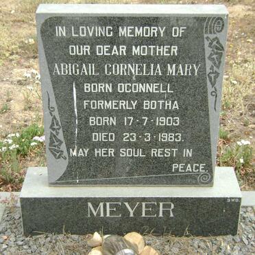 MEYER Abigail Cornelia Mary formely BOTHA nee OCONNELL 1903-1983