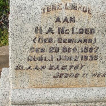 McLOED H.A. nee GEBHARD 1887-1936