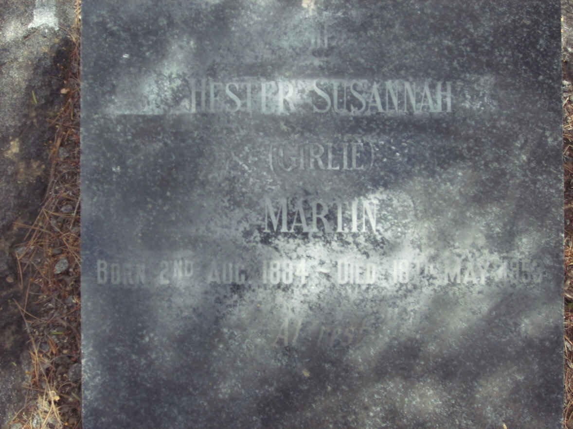 MARTIN Hester Susannah 1884-195?