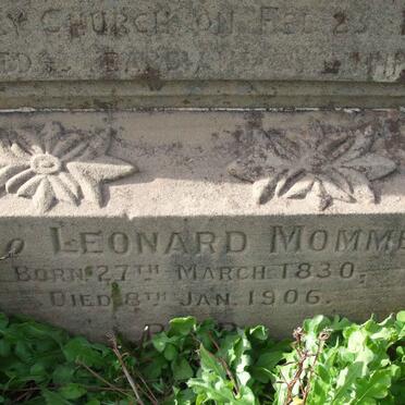 MOMMEN Leonard 1830-1906 &amp; Mary Jane TWIGG  -1891