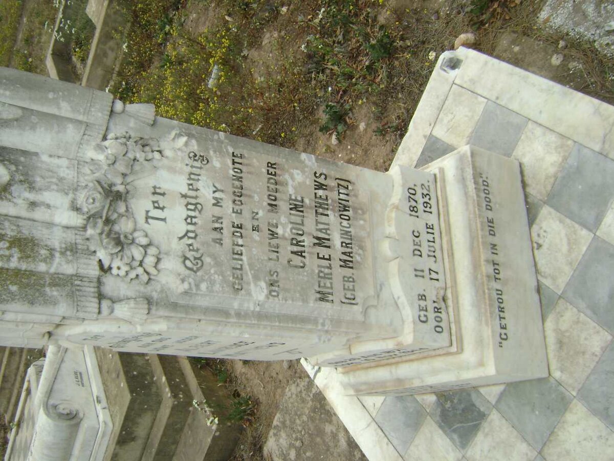 MATTHEWS Caroline Merle nee MARINCOWITZ 1870-1932