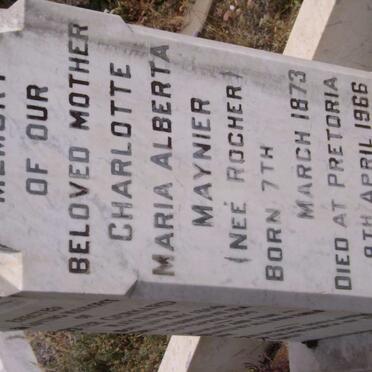 MAINIER Charlotte Maria Alberta nee ROCHER 1873-1966