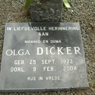 DICKER Olga 1922-2004