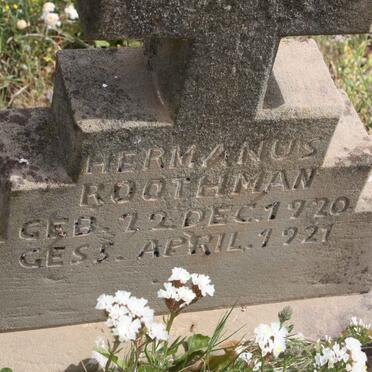 ROOTHMAN Hermanus 1920-1921