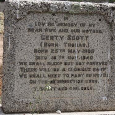 SCOTT Gerty nee THOMAS 1905-1940
