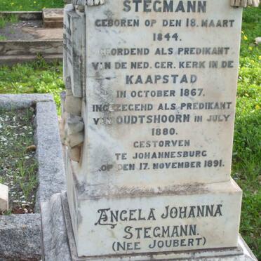 STEGMANN George William 1844-1891  :: STEGMANN Angela Johanna nee JOUBERT 1844-1936