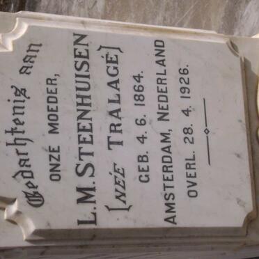 STEENHUISEN L.M. nee TRALAGÉ 1864-1926