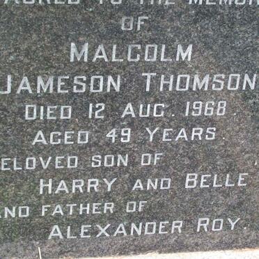 THOMSON Malcolm Jameson Thomson  -1968