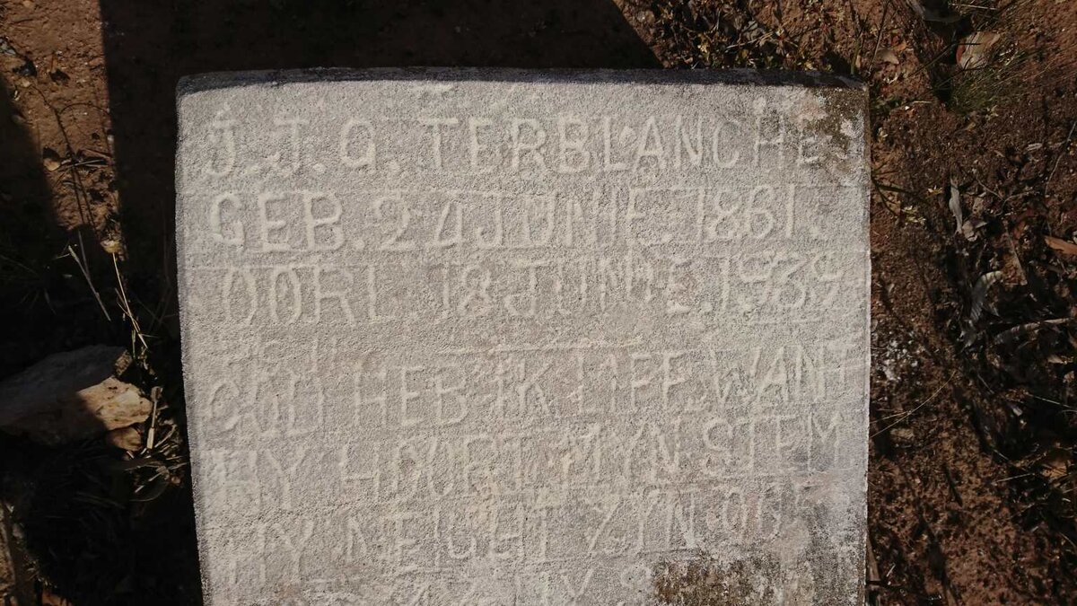 TERBLANCHE J.J.G. 1861-1939