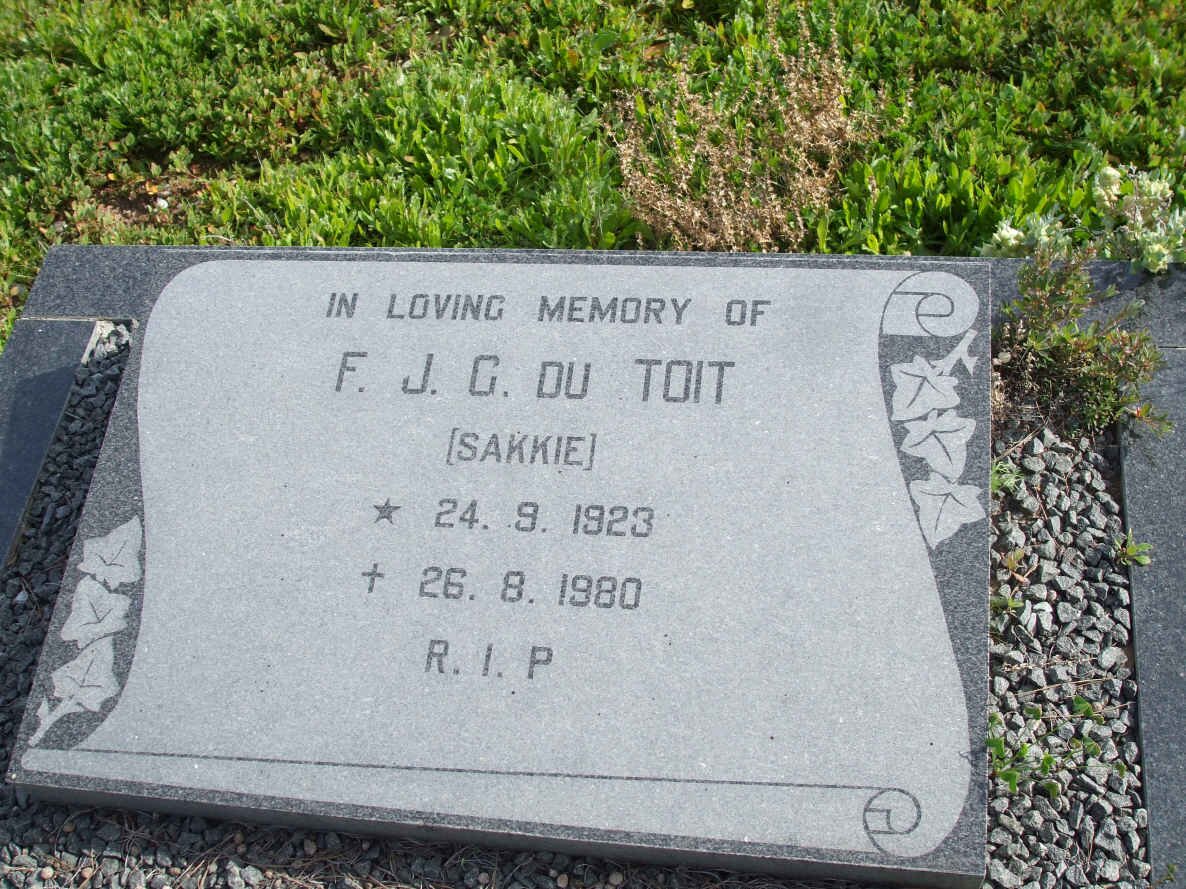 TOIT F.J.G., du 1923-1980