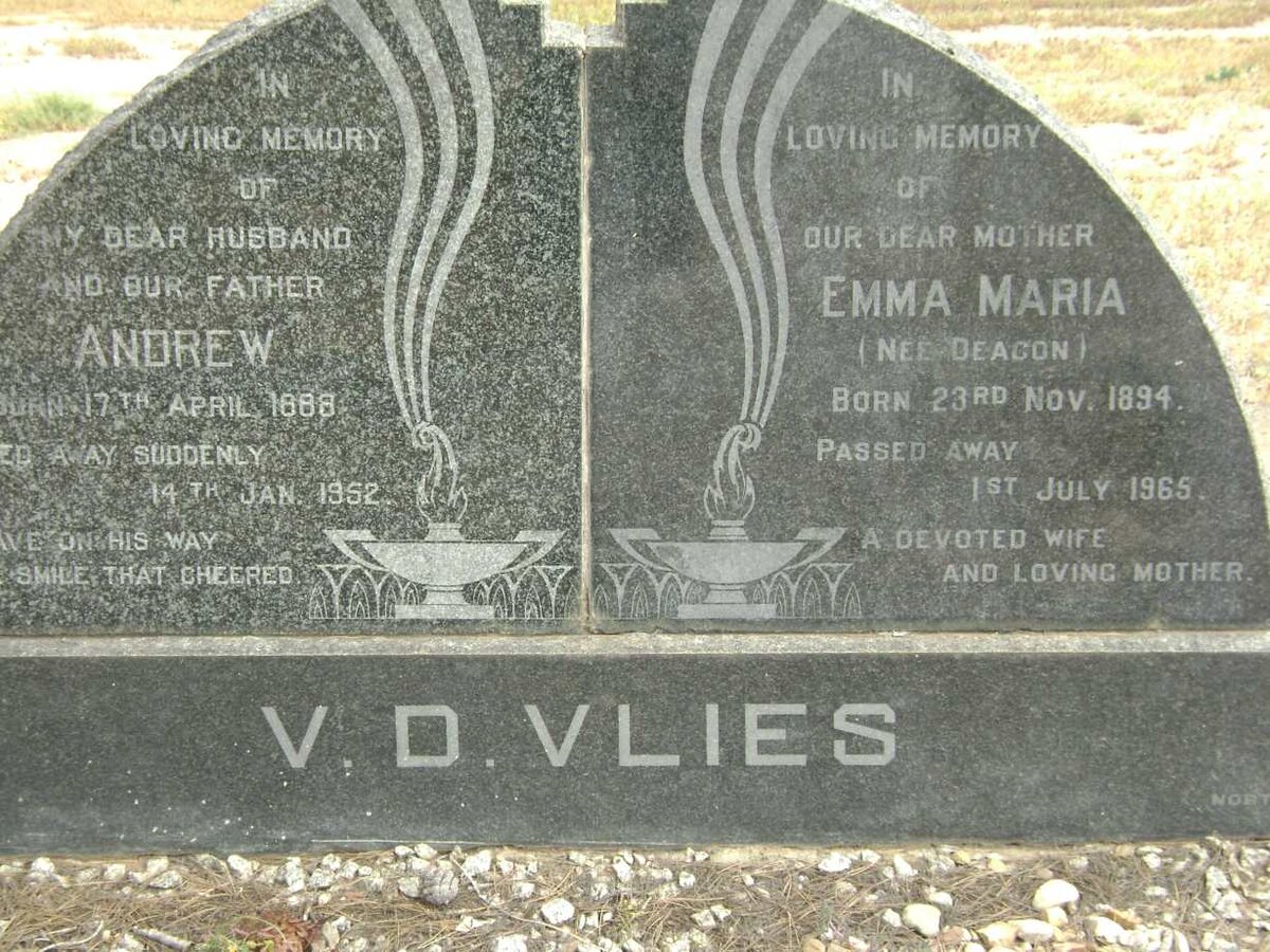 VLIES Andrew, v.d. 1888-1952 &amp; Emma Maria DEACON 1894-1965