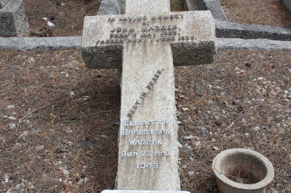 WARREN John 1853-1935 &amp; Elisabeth Robertson -1943