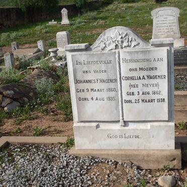 WAGENER Johannes F. 1860-1935 &amp; Cornelia A. MEYER 1862-1938