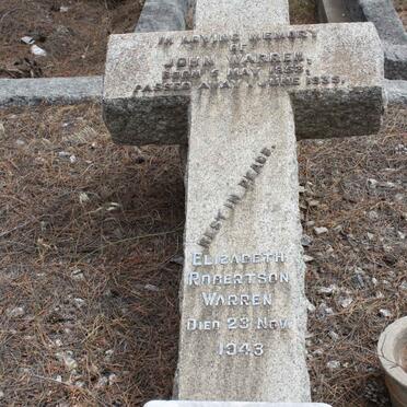 WARREN John 1853-1935 &amp; Elisabeth Robertson -1943